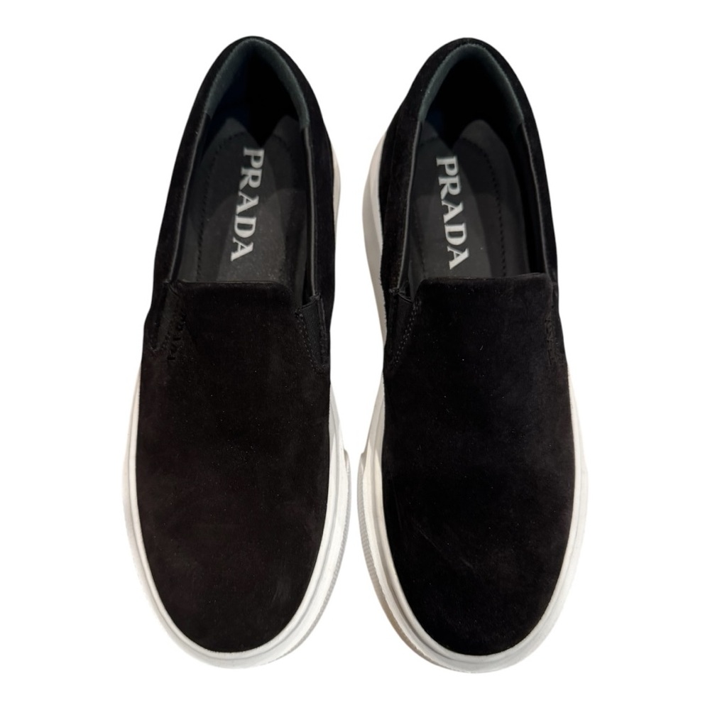 Prada Black Suede Skater Sneaker